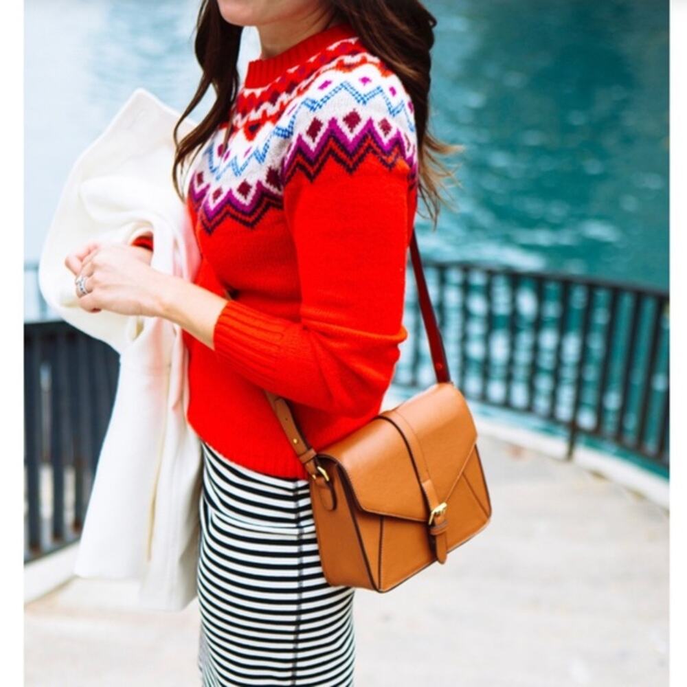 Old Navy Fair Isle Knit Sweater in Fan the Flames Size SP